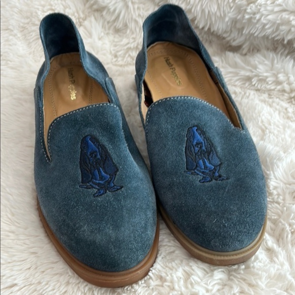 Hush Puppies Blue Suede Loafers